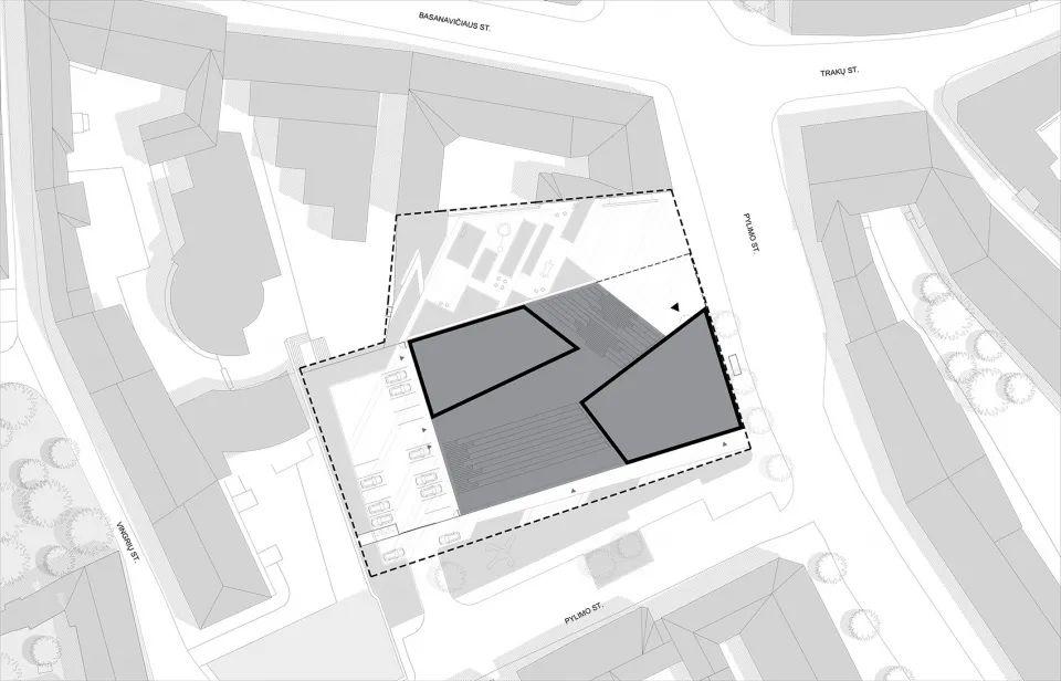 MO當代美術館基地平面圖©Studio Libeskind，立陶宛當代美術館 Lietuvos Lietuva Vilnius MO Modern Art Museum／Studio Daniel Libeskind