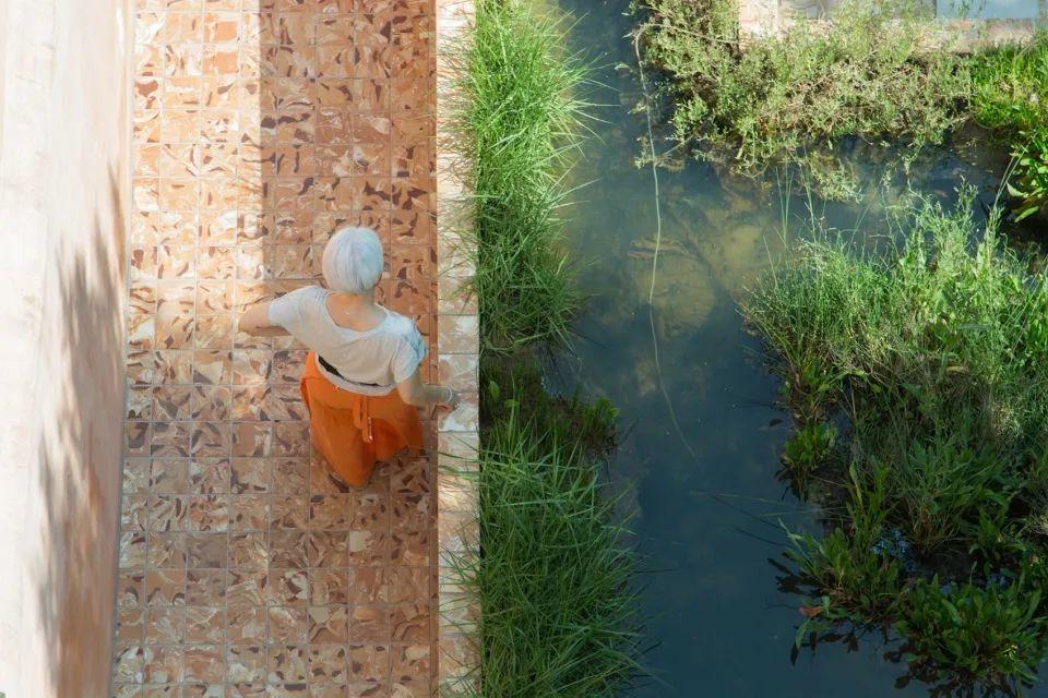 瓷磚組成瀉湖水池 威尼斯活生潟湖景觀設計 Venice Garden Landscape Design Laguna Viva/Assemble Studio