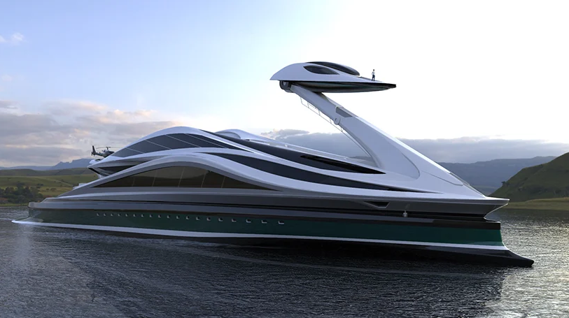 天鵝形巨型遊艇Avanguardia／Lazzarini Design