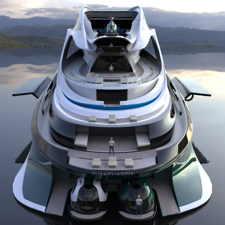 天鵝形巨型遊艇Avanguardia／Lazzarini Design