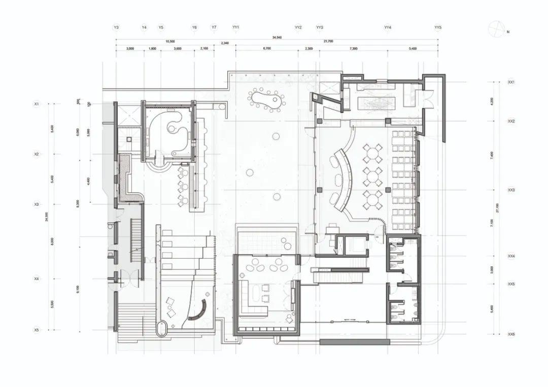地面層平面圖 Plan 首爾餐廳Roly Poly Cotto／studioVASE