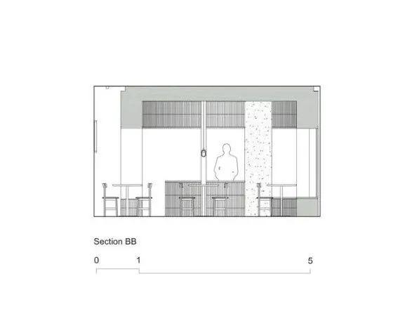 剖面圖，巴黎Papi餐廳／如恩設計