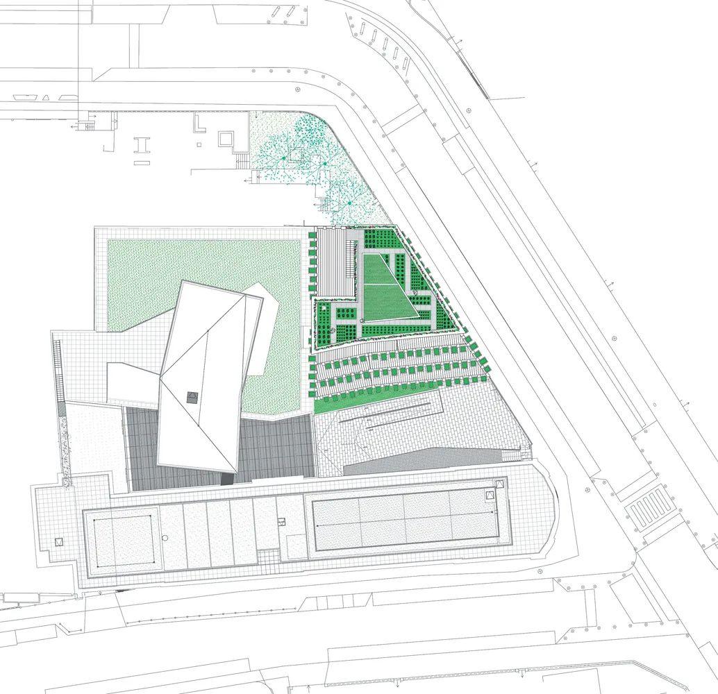 基地平面圖，巴黎Edison Lite公寓／Manuelle Gautrand Architecture