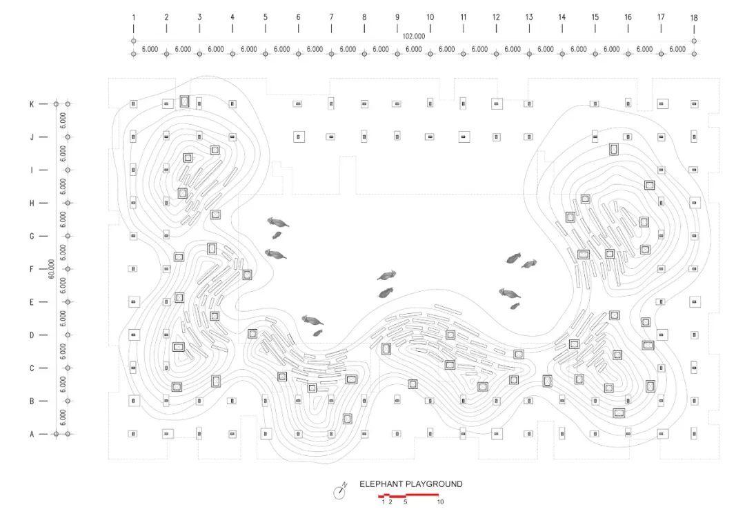 平面圖 Plan 泰國大象世界Elephant World象村(หมู่บ้านช้างจังหวัดสุรินทร์)／Bangkok Project Studio