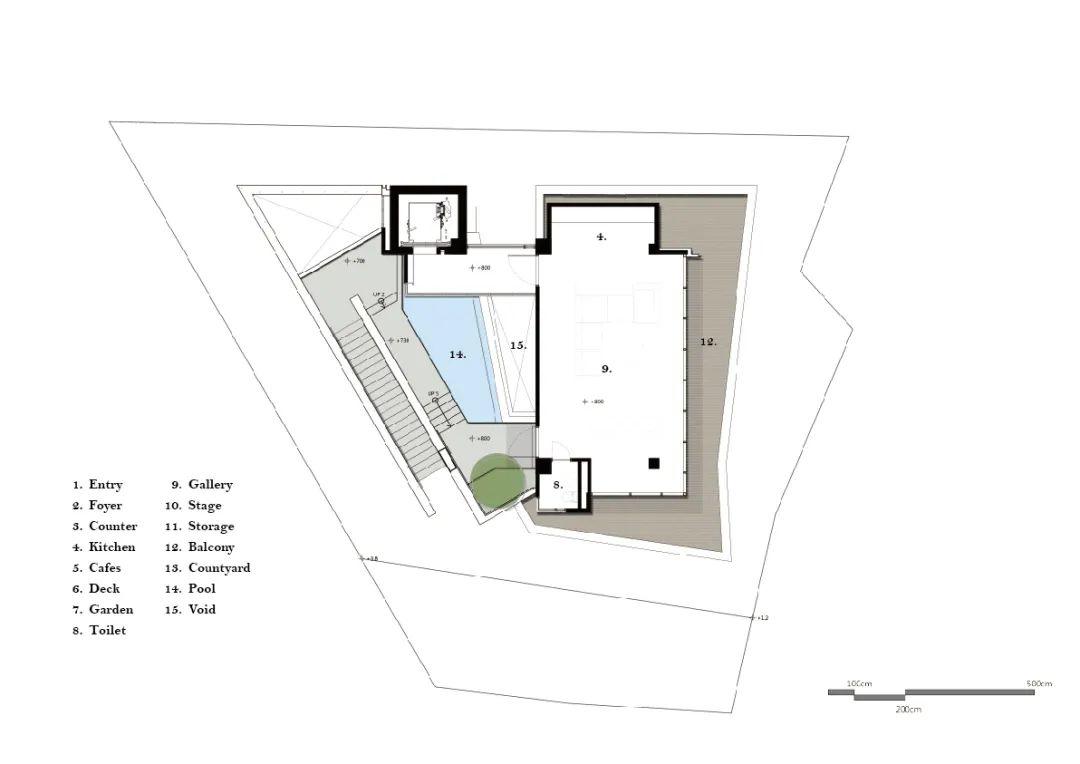 三樓平面圖 Plan，長群建設「享空間」文化中心 / 冶鑄建築+設計工坊