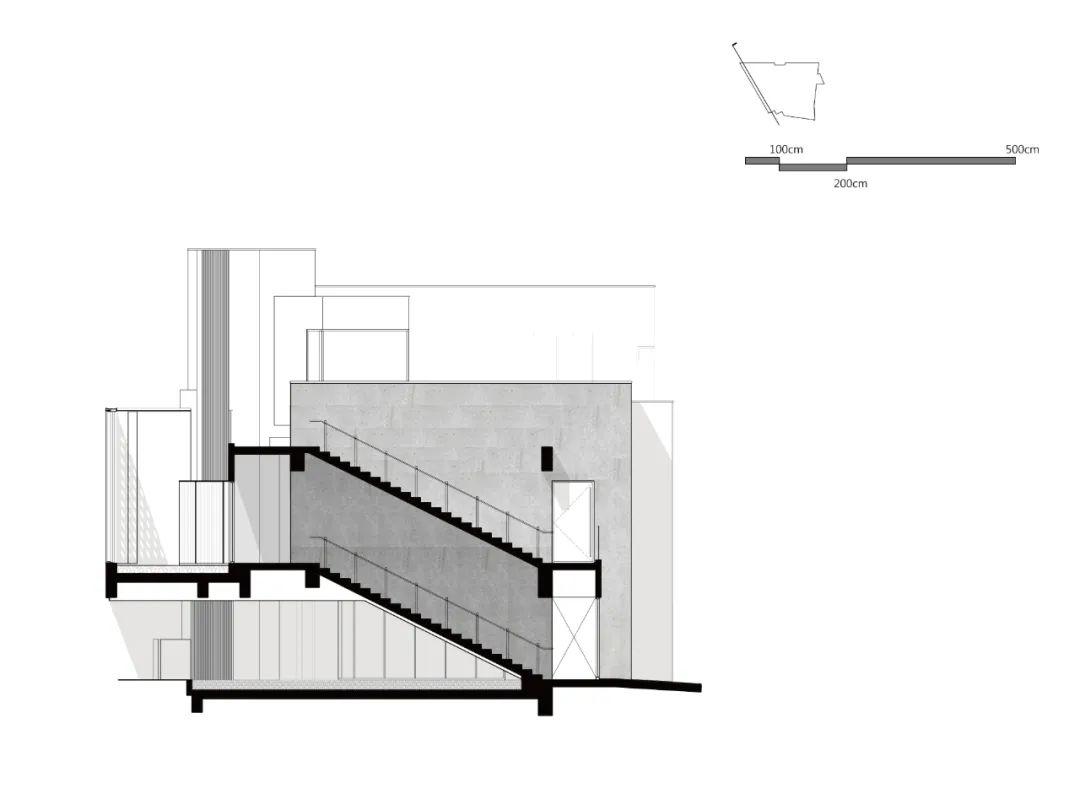 剖面圖 Section，長群建設「享空間」文化中心 / 冶鑄建築+設計工坊
