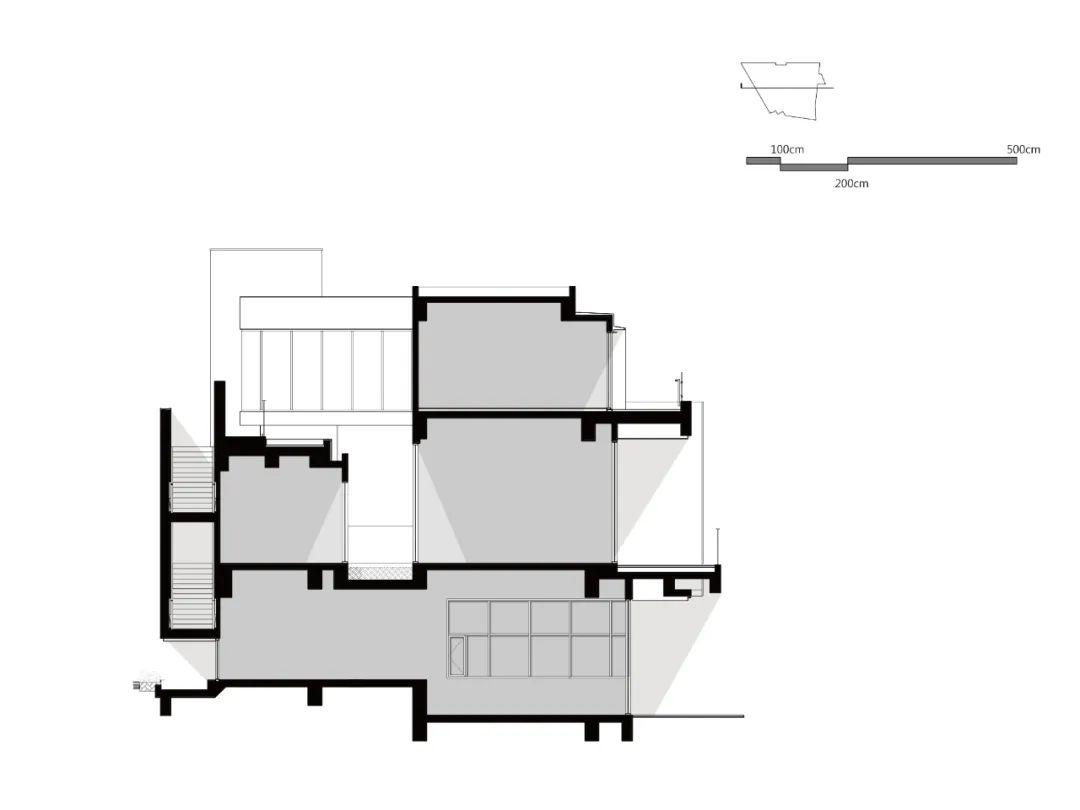 剖面圖 Section，長群建設「享空間」文化中心 / 冶鑄建築+設計工坊
