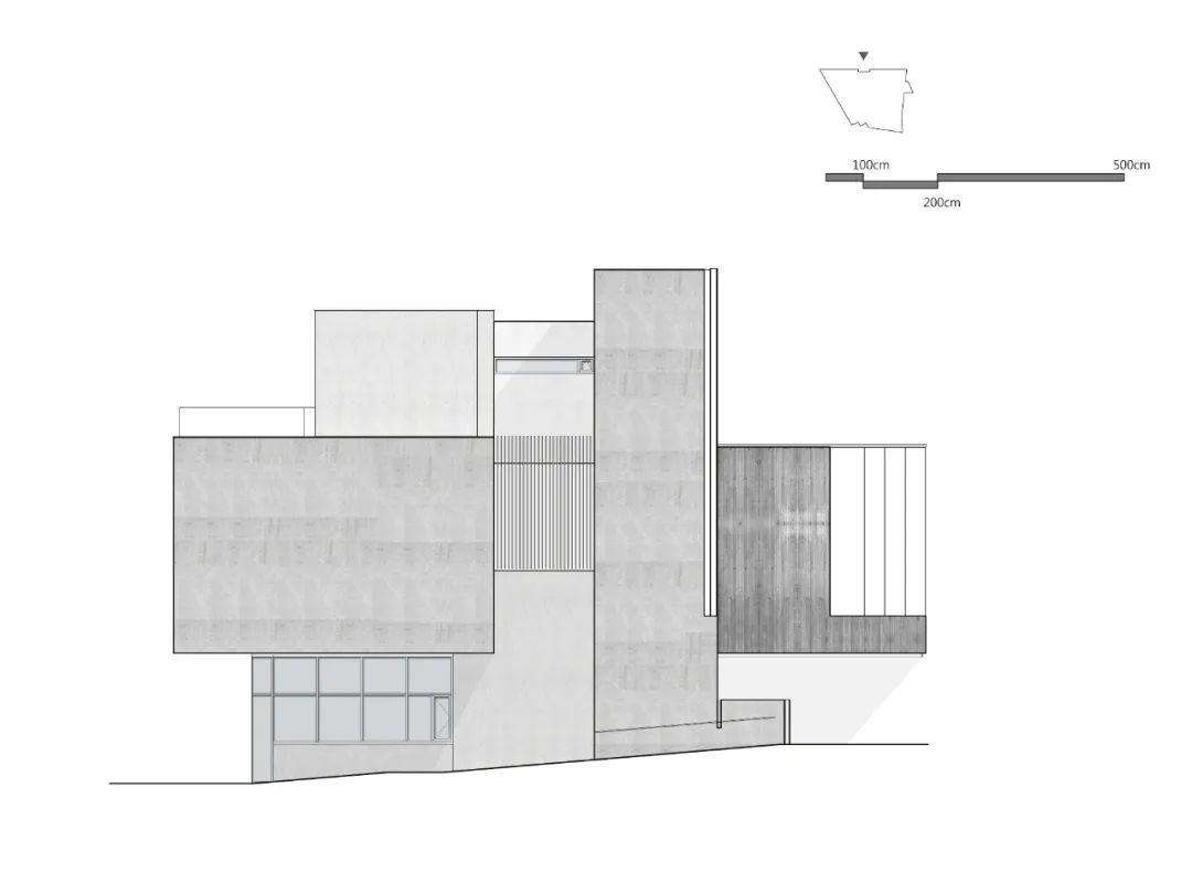 西向立面圖 Elevation，長群建設「享空間」文化中心 / 冶鑄建築+設計工坊