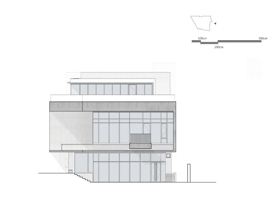 北向立面圖 Elevation，長群建設「享空間」文化中心 / 冶鑄建築+設計工坊