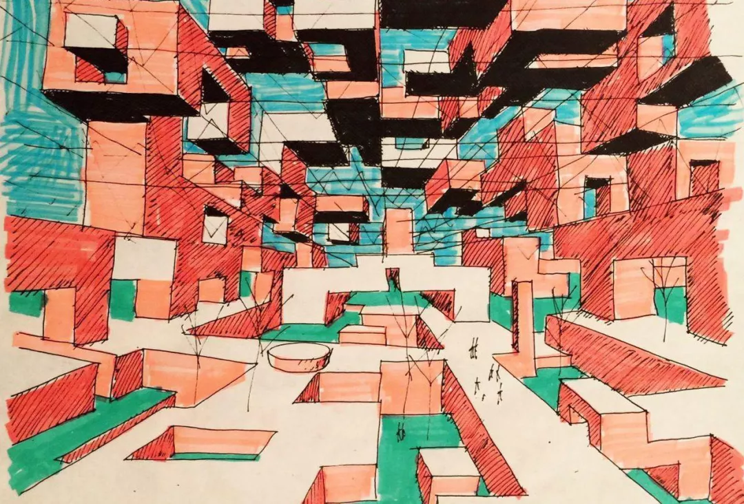 空間城市 Ville Spatiale 手繪圖／Yona Friedman