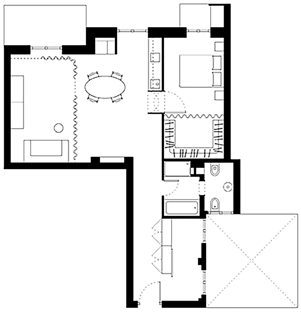 平面圖，Retroscena Apartment／La Macchina Studio