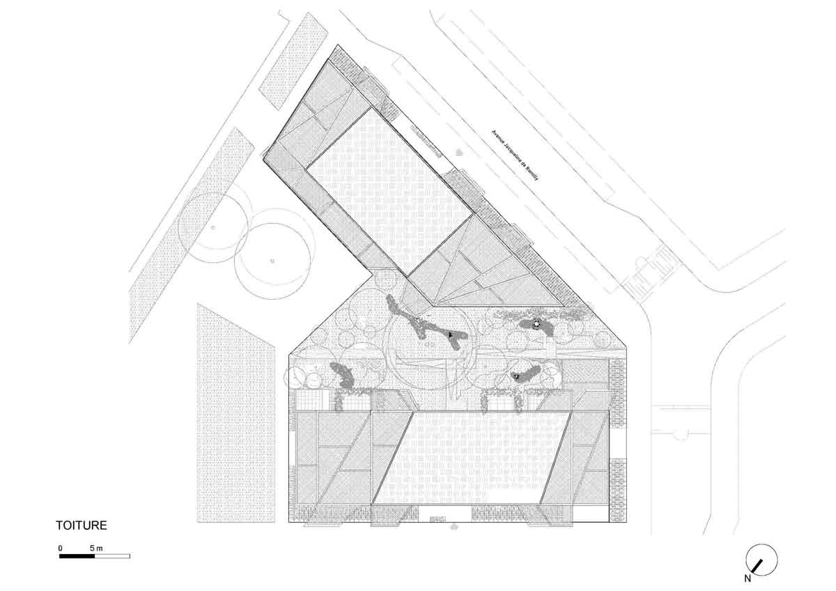頂層平面圖，法國社會住宅L’Equatoria Apartments／Christophe Rousselle Architecte