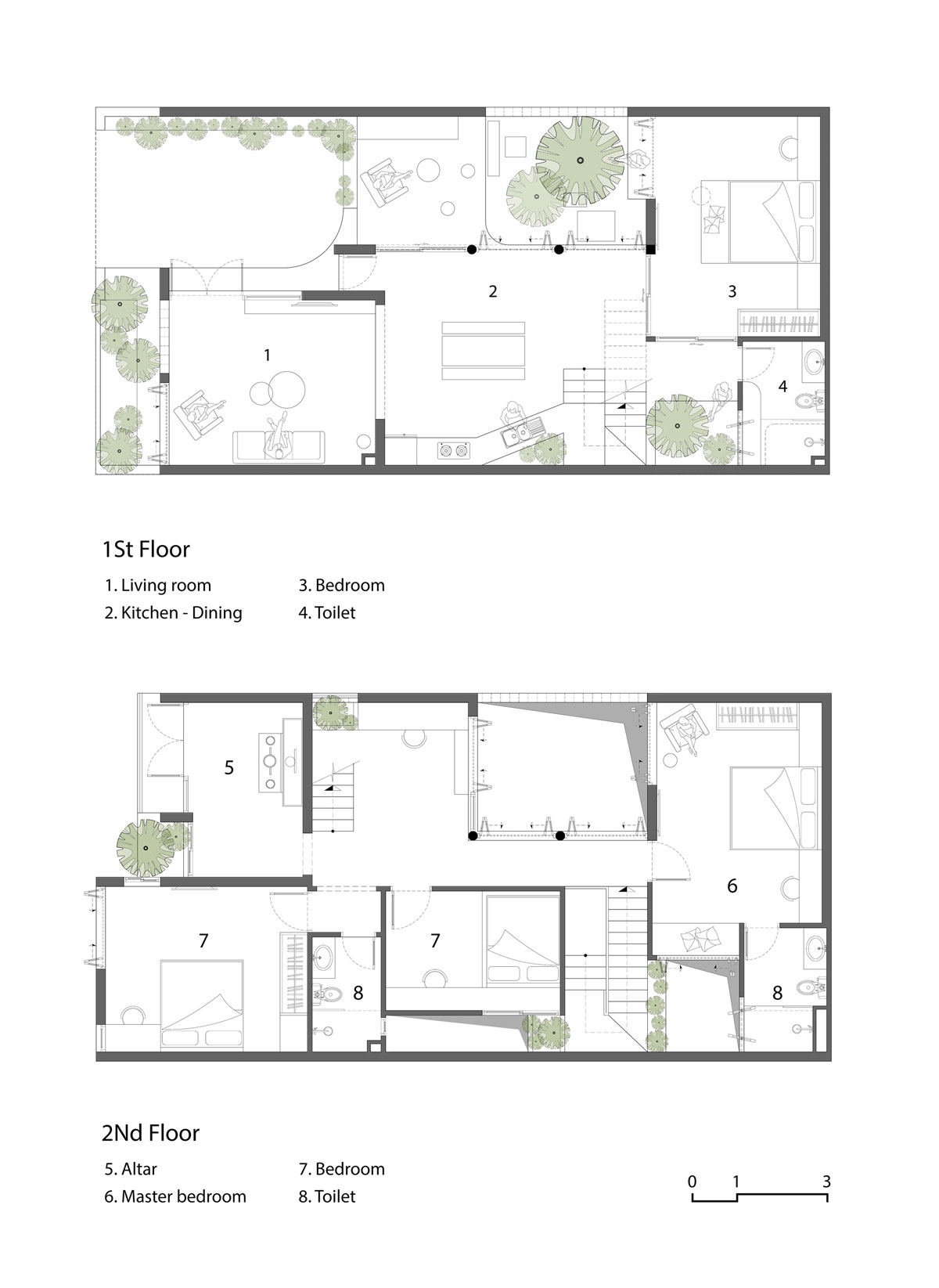 平面圖,越南廣義市私人住宅A-House/IZ Architects