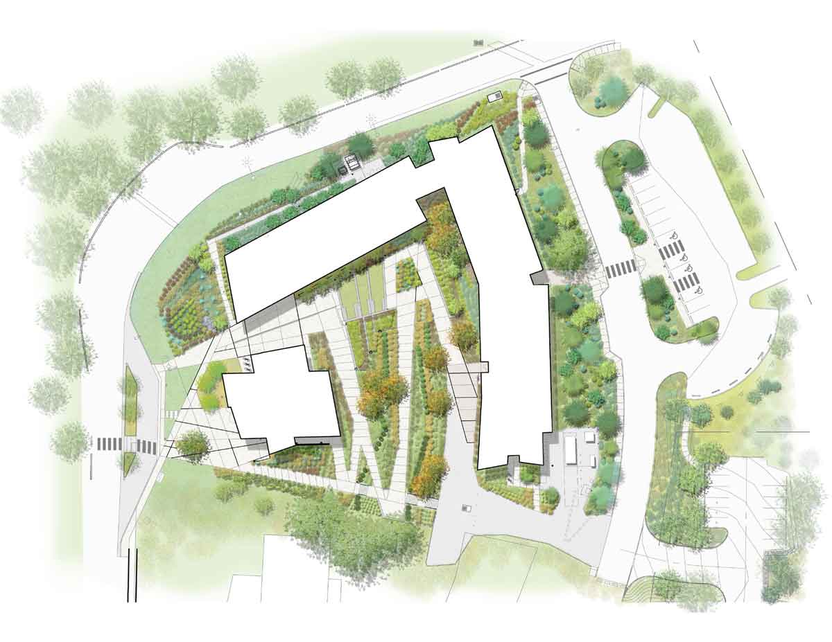 Site Plan, Bellevue College Residential Hall／NAC Architecture