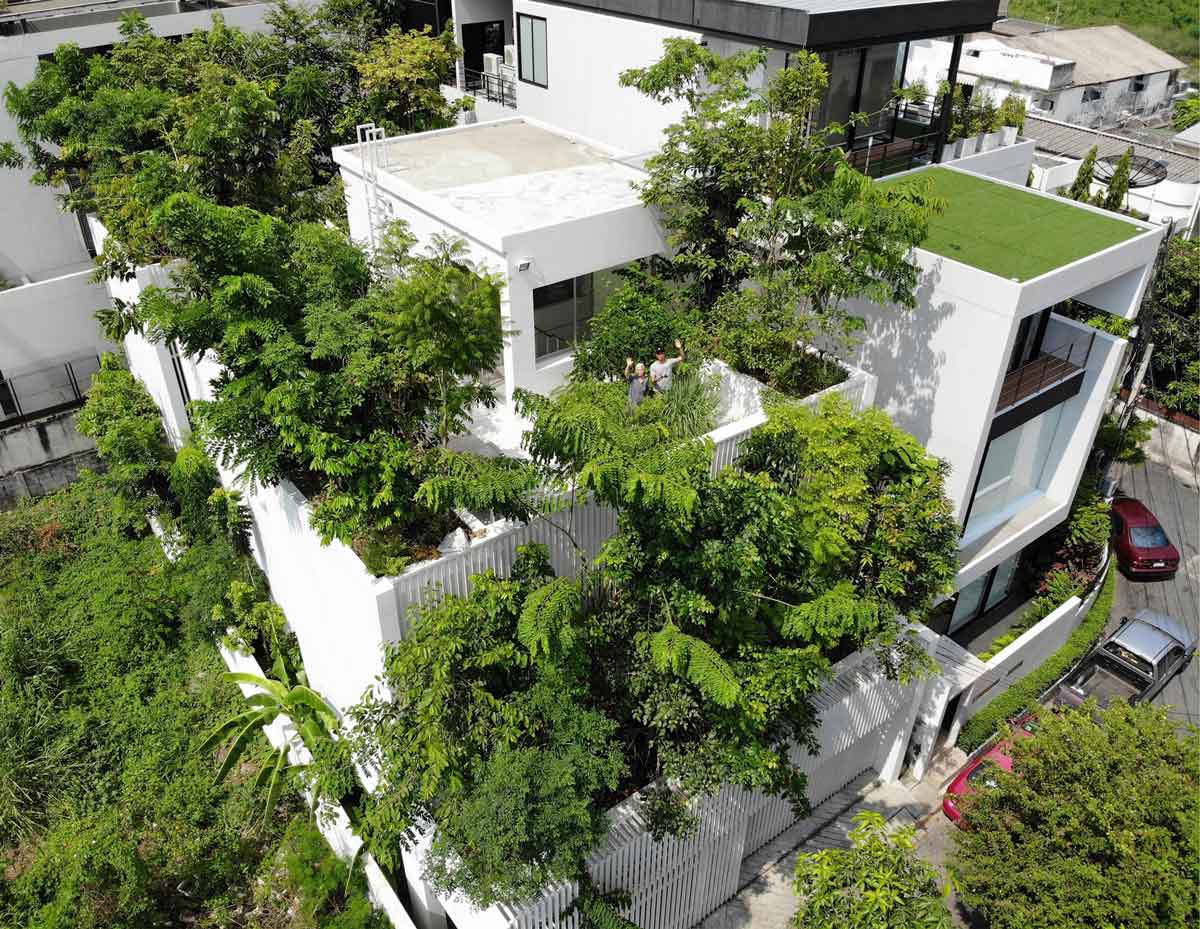 空拍，曼谷綠建築私人住宅／Shma Company Limited