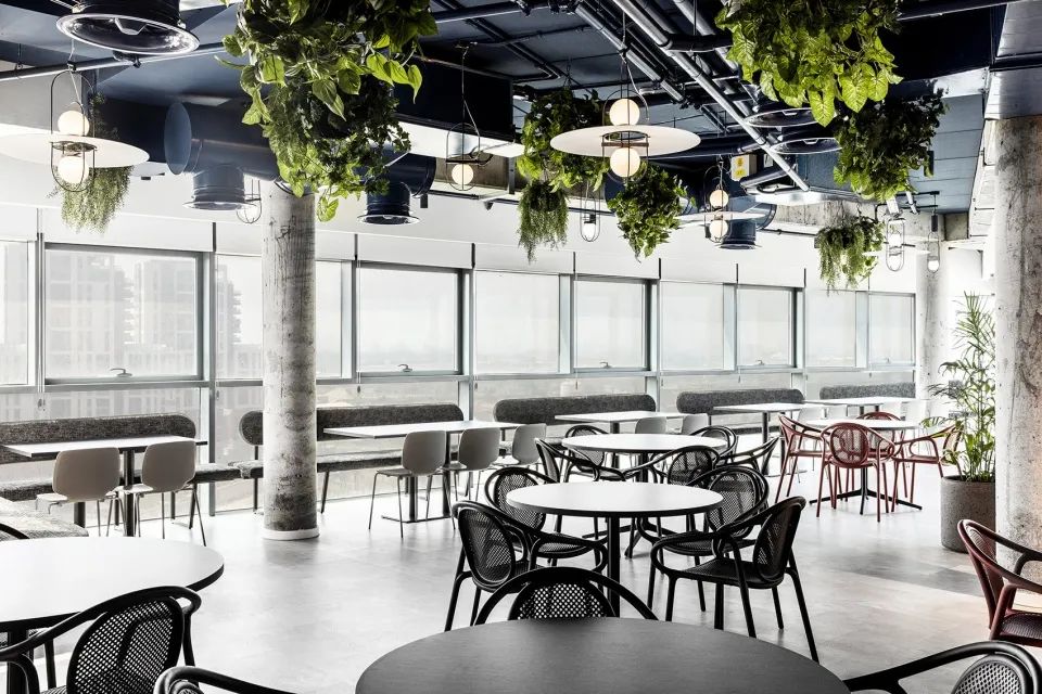 咖啡廳，以色列SKYBOX SECURITY 辦公空間室內設計／Roy David Architecture