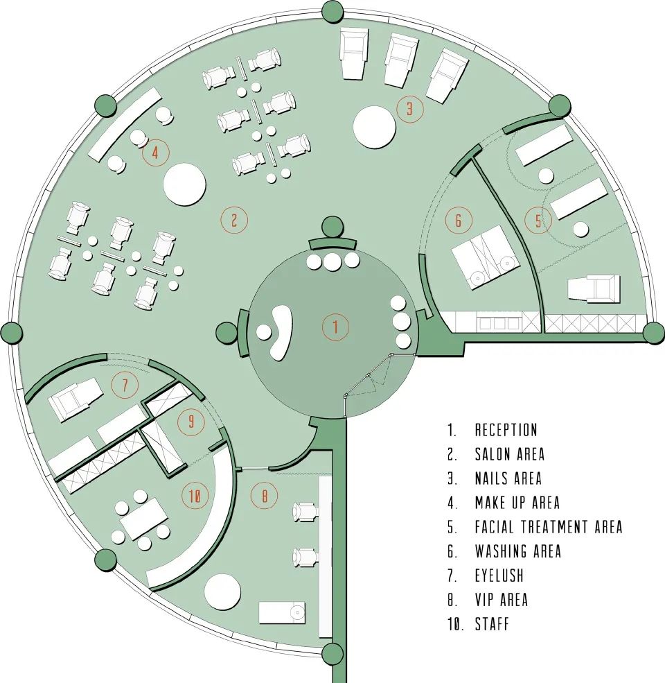 平面圖，EGO日式美髮館室內設計／意思建築