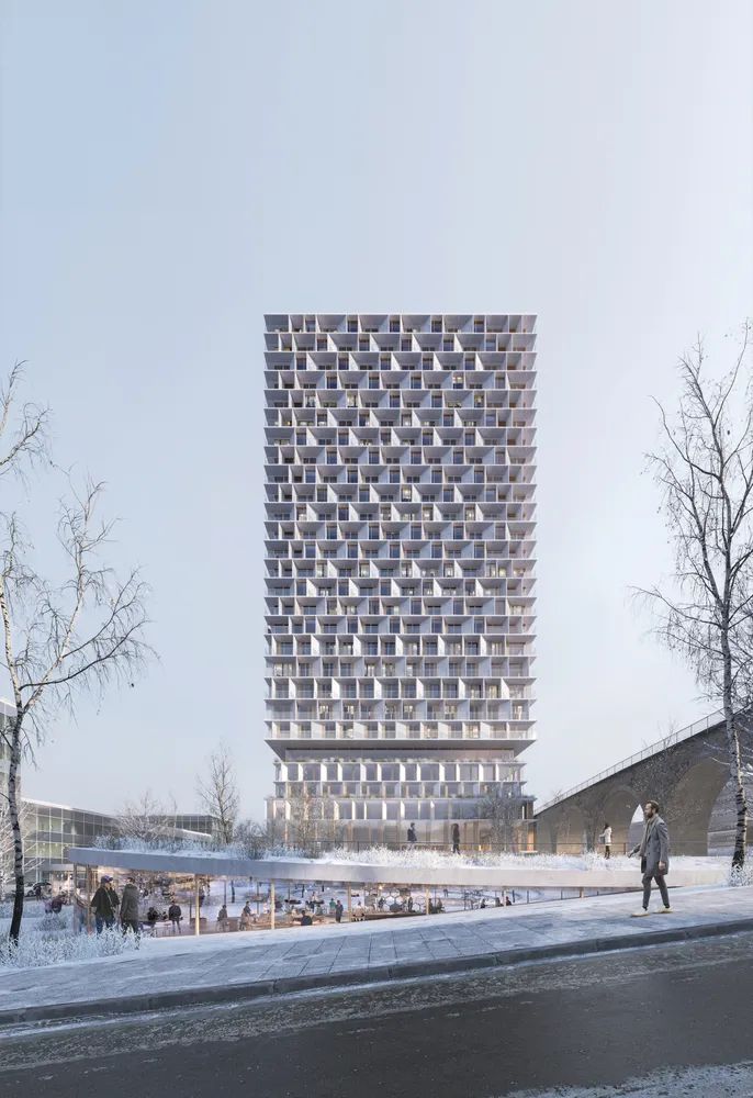 建築外觀效果圖，Tilia綜合大樓／3XN＋IttenBrechbühl