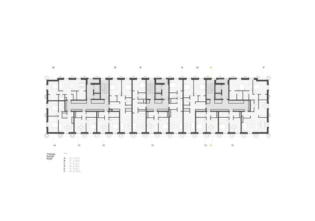標準平面圖 ，莫斯科Kutuzovskiy XII集合住宅／Tsimailo Lyashenko and Partners