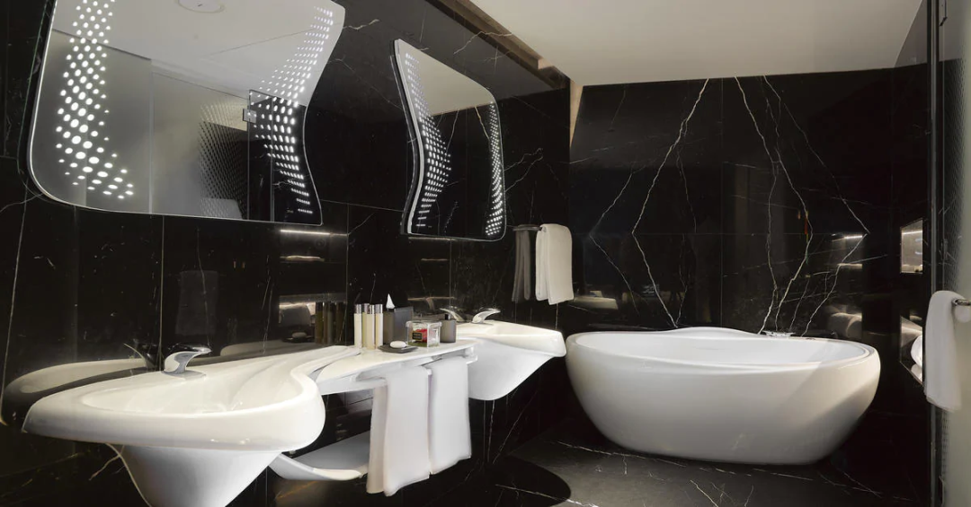 客房衛浴 bathroom bedroom ME Dubai Hotel 最佳奢華酒店  設計：Zaha Hadid Architects 位置：阿拉伯聯合大公國 杜拜