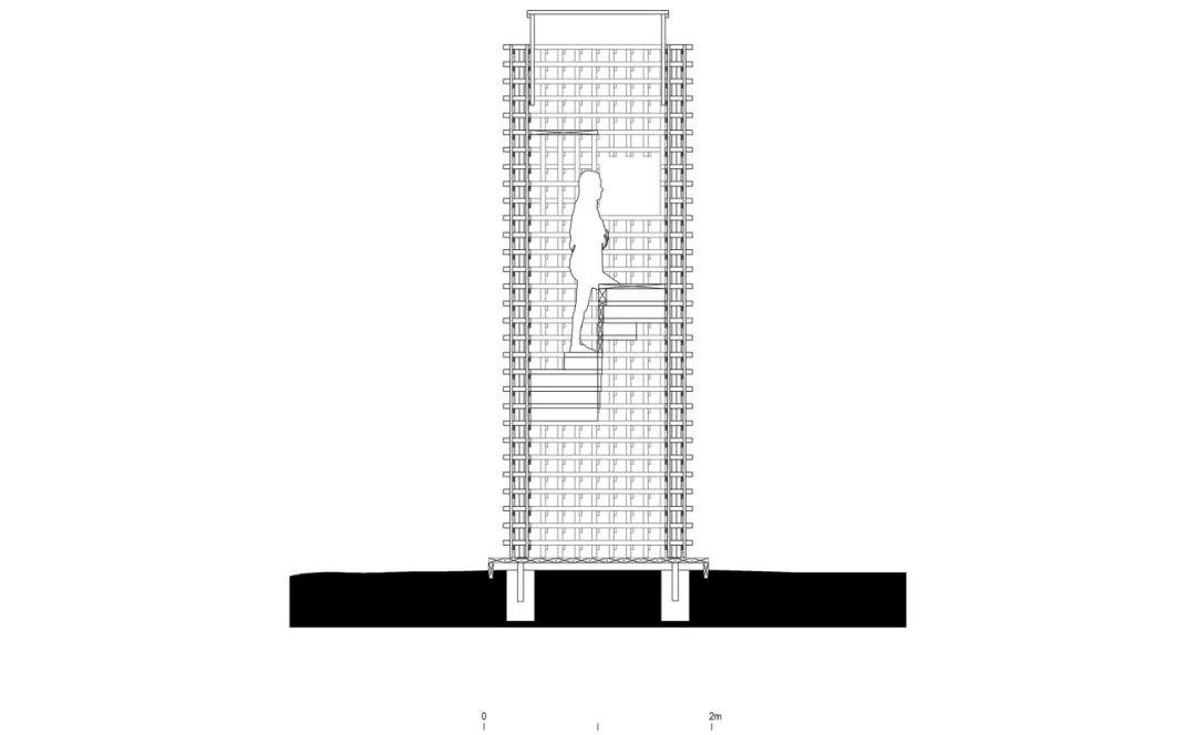 剖面圖 Section 智利景觀瞭望塔／Azócar Catrón Arquitectos