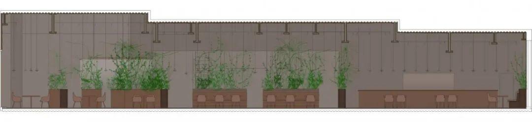 立面圖，東京表參道餐廳GYRE.FOOD／Atelier Tsuyoshi Tane Architects