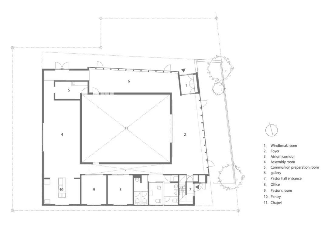 平面圖 日本札幌市基督聯合教堂／Atelier BNK