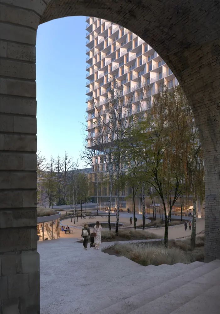 建築外觀效果圖，Tilia綜合大樓／3XN＋IttenBrechbühl
