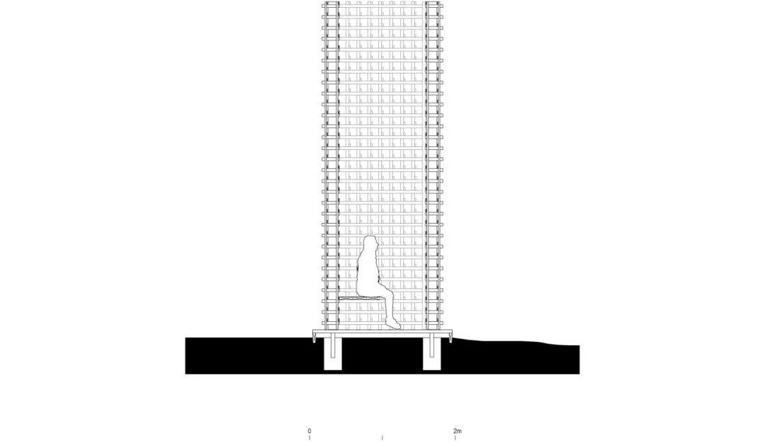 剖面圖 Section 智利景觀瞭望塔／Azócar Catrón Arquitectos