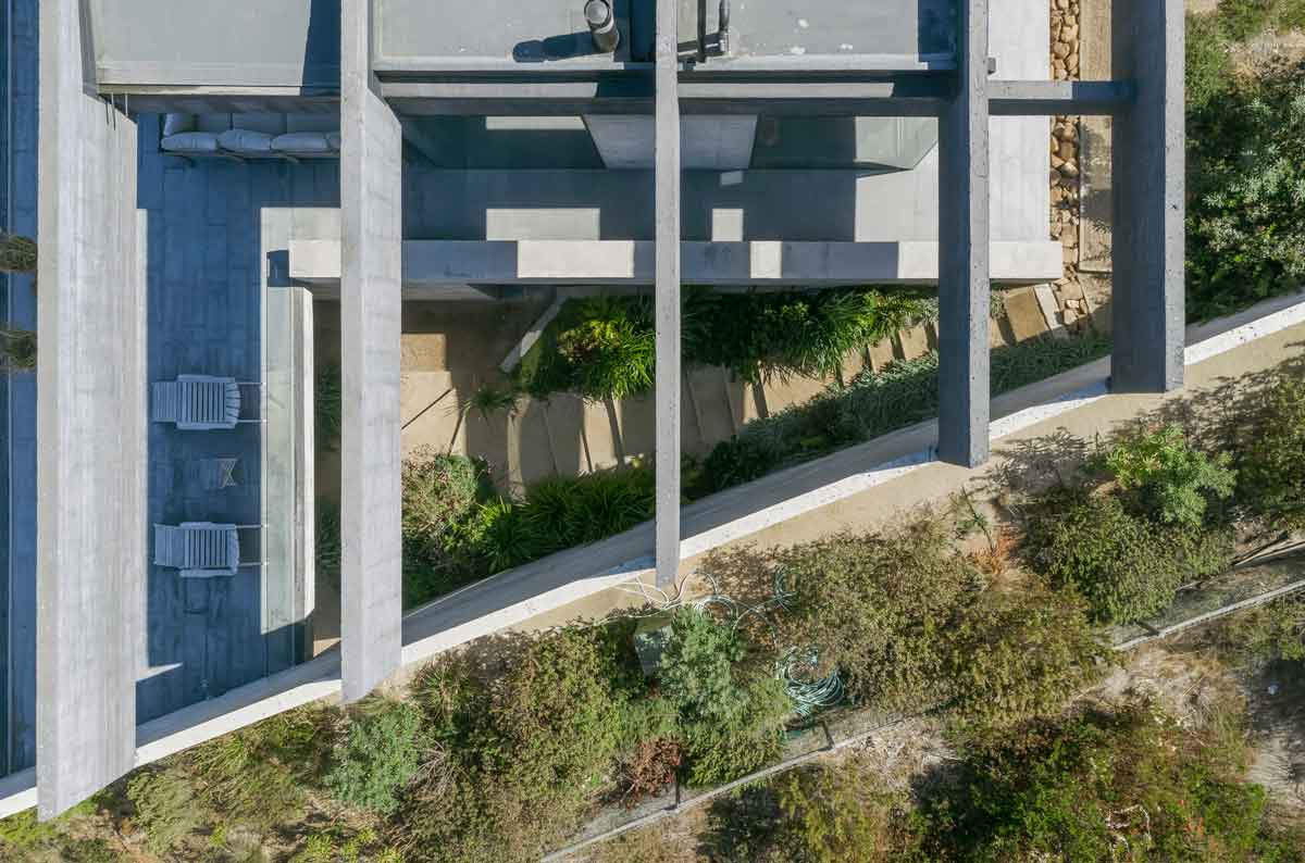 空中俯瞰,智利五支大樑別墅/Polidura Arquitectos