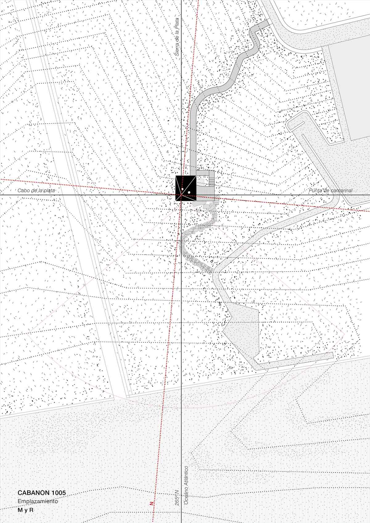 基地平面圖，直布羅陀海峽小木屋Cabanon 1005 House／estudio eyc
