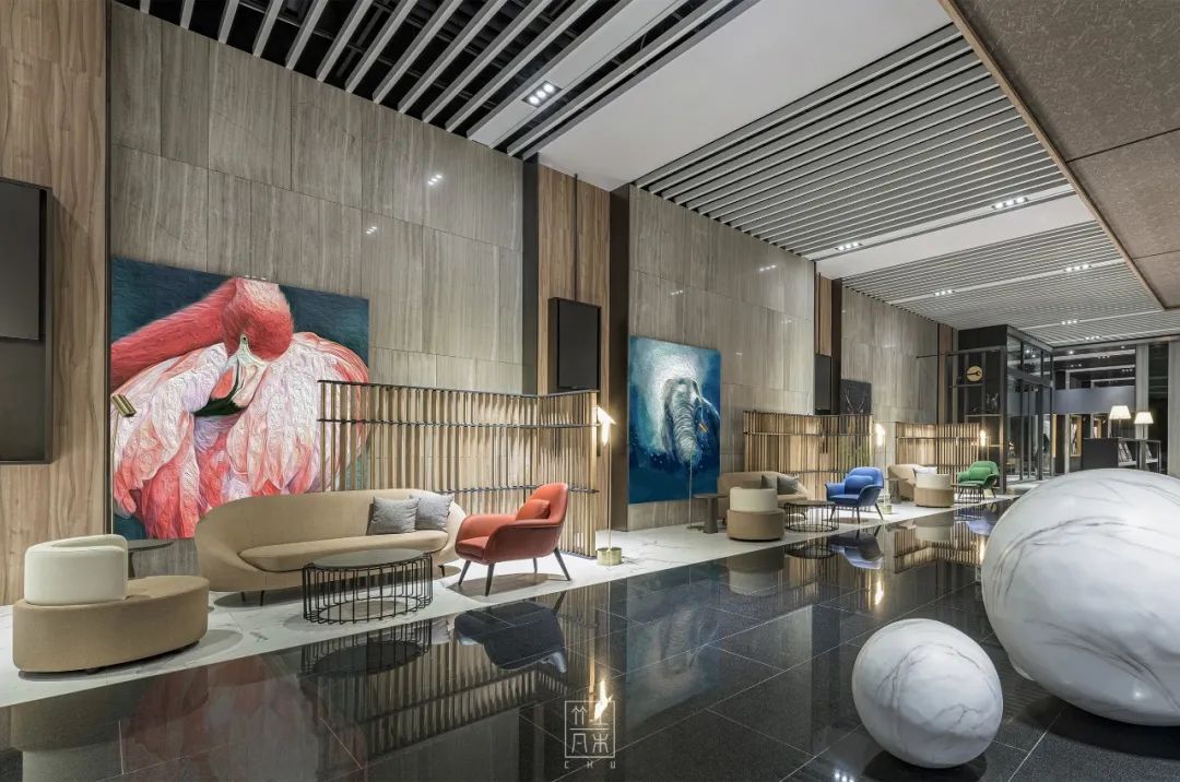 威鈞國際商務城公設空間室內設計／邵唯晏 竹工凡木設計研究室