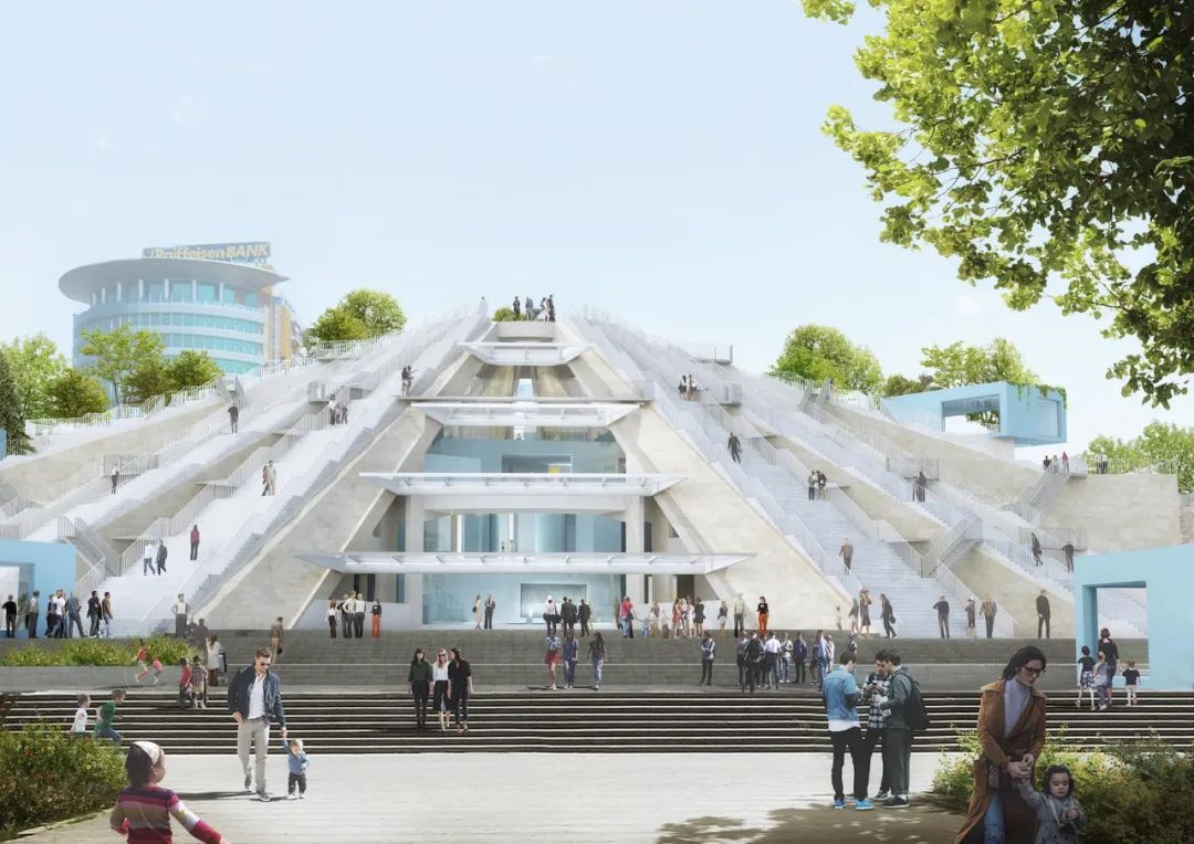 MVRDV改造Pyramid of Tirana, Albania地拉那金字塔渲染圖