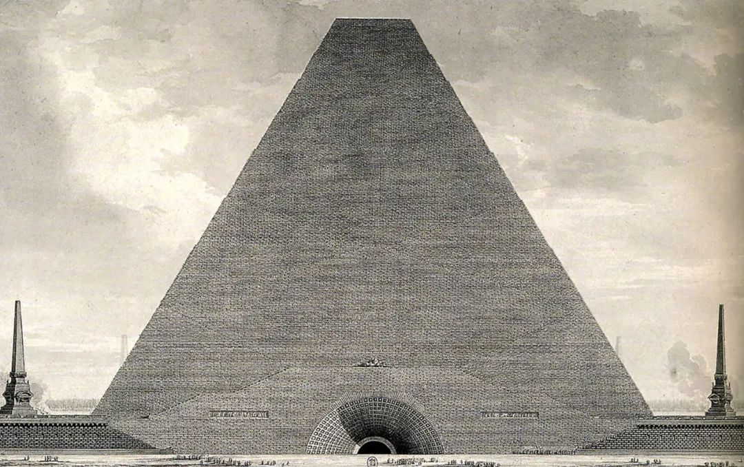 紀念碑 Projet de cénotaphe de style égyptien, 1786.