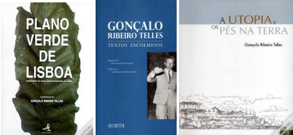 由左至右:《里斯本綠色計畫》,1997年 © Edições Colibri;《貢薩羅‧里貝羅‧特萊斯》,2016年 © Argumentum;《烏托邦與腳踏實地》,2005年 © Instituto Português de Museus