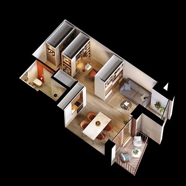 Van B集合住宅說明圖：家中的個人空間需要變得更為多功能且具有彈性，可以同時用作辦公室、健身房、客廳和睡眠的角落