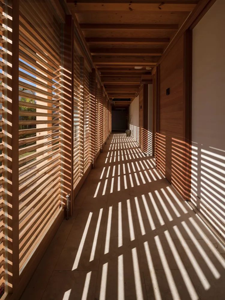 走廊的木格柵，空之森診療所／手塚建筑研究所Tezuka Architects