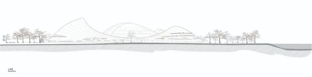 立面圖 公共建築，嘉興市民中心／馬岩松 MAD