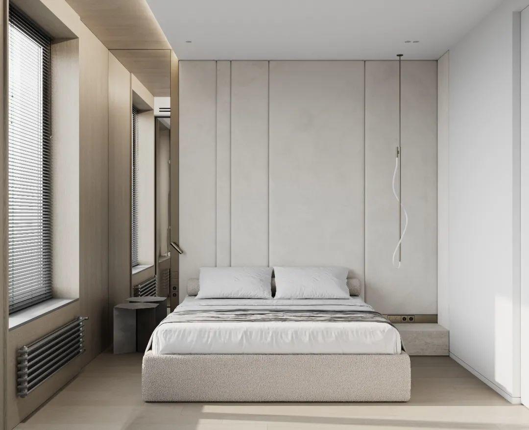 臥室，莫斯科公寓Grey APPARTMENT室內設計／Quadro Room