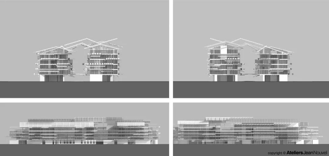 立面圖 Elevation，上海恆基旭輝天地／Jean Nouvel
