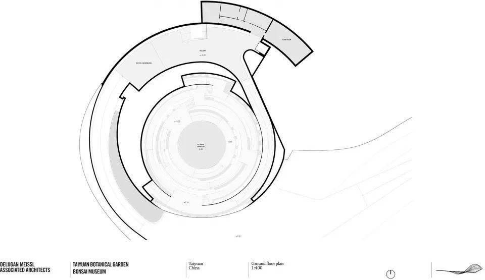 盆栽博物館一樓平面圖 Plan 太原植物園／Delugan Meissl Associated Architects