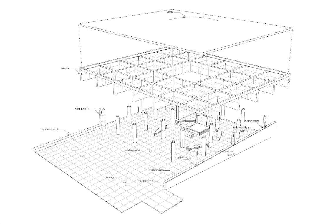 等角透視圖 金寶山嘉卿園陵園／Álvaro Siza + Carlos Castanheira