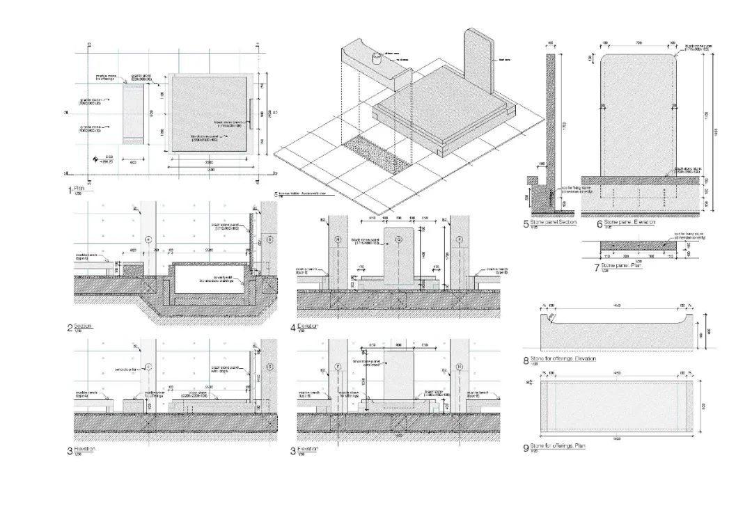 結構細部圖-柱 金寶山嘉卿園陵園／Álvaro Siza + Carlos Castanheira