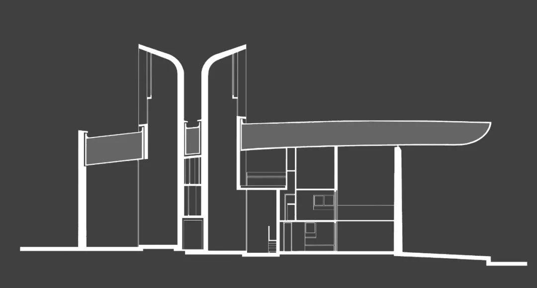 廊香教堂剖面圖 廊香教堂Notre Dame du Haut／Le Corbusier 柯比意