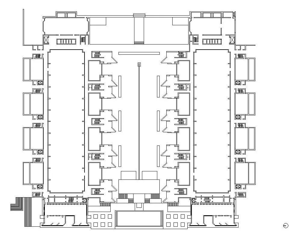 沙克生物研究中心Salk Institute／路易斯‧康 Louis Kahn 沙克生物研究所平面圖 Plan