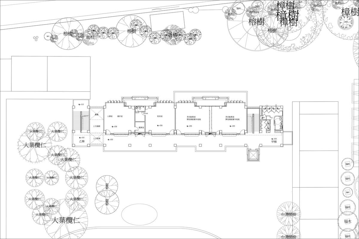 2F平面圖，台中市烏日區喀哩國小舊校舍重建／謝伯昌建築師事務所