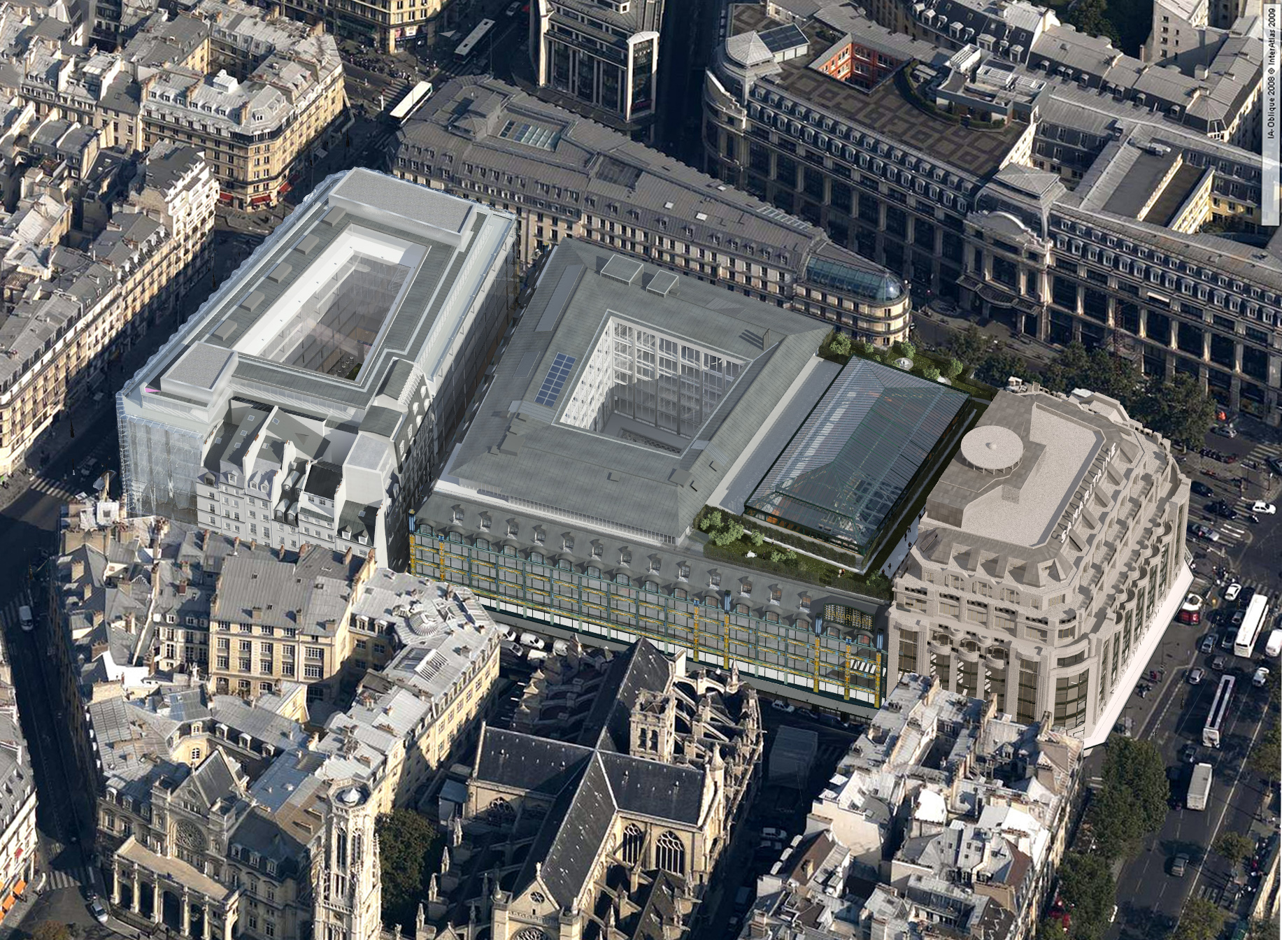 空拍巴黎莎瑪麗丹百貨(La Samaritaine)所在街廓 Samaritaine Paris Pont-Neuf Paris