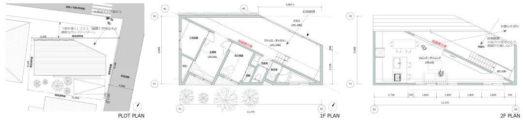平面圖，藝術家住宅＋藝廊 8.5 House／DOG建築師事務所