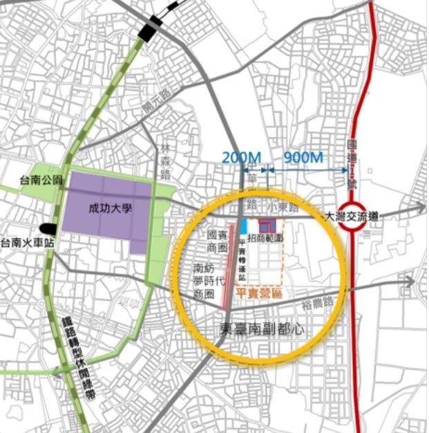台南市東區平實段都更案地圖