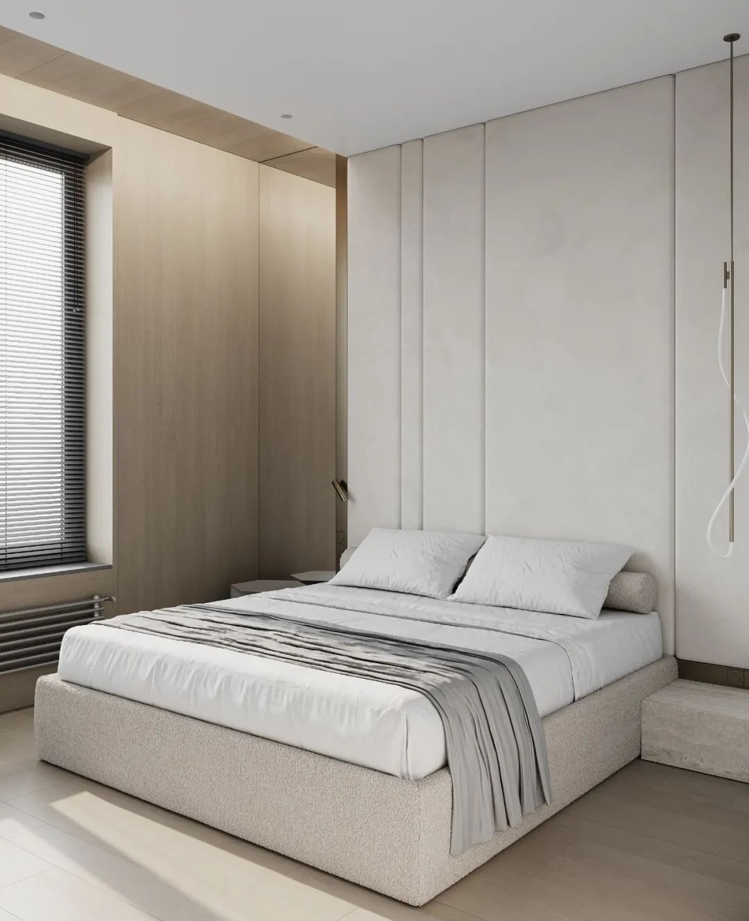 臥室，莫斯科公寓Grey APPARTMENT室內設計／Quadro Room